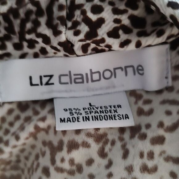 Liz Claiborne lodge Brown Multi Twist front knot Top Sz L NWT - Picture 7 of 7